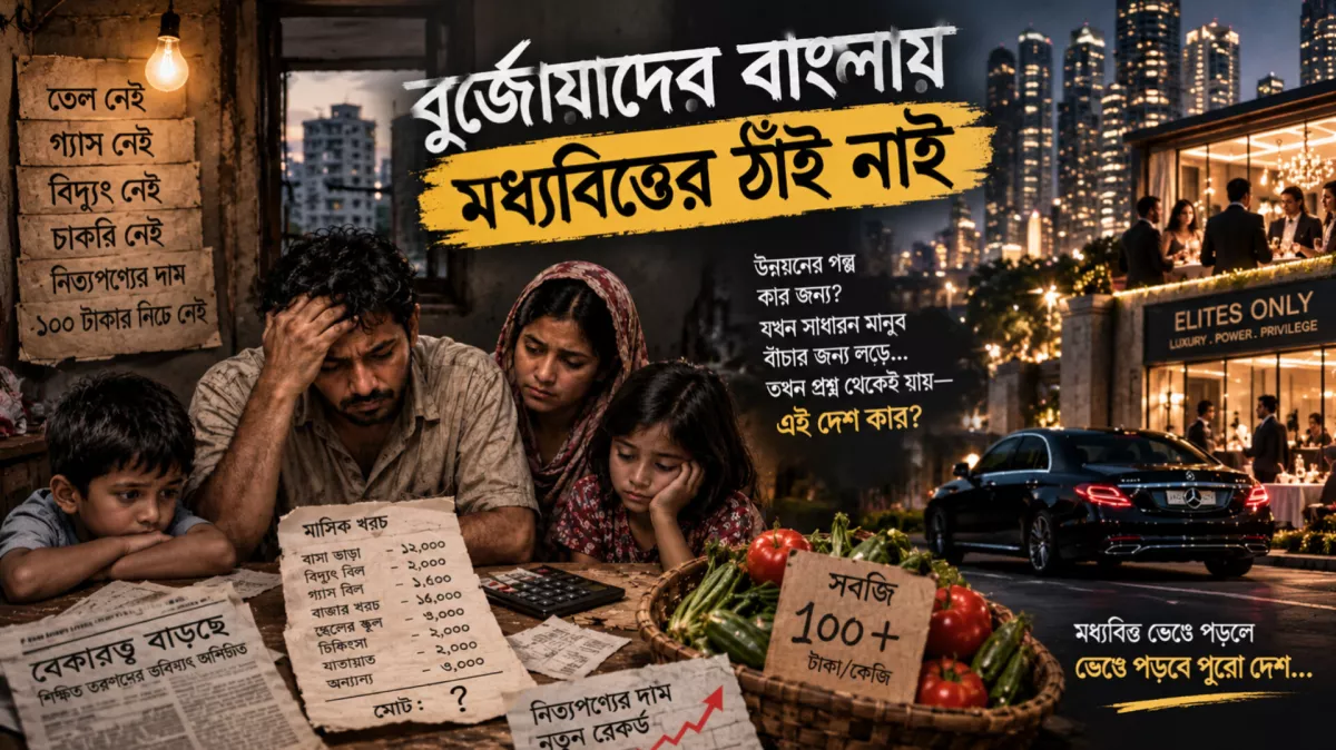 বুর্জোয়াদের বাংলায়, মধ্যবিত্তের ঠাঁই নাই ✊🏻