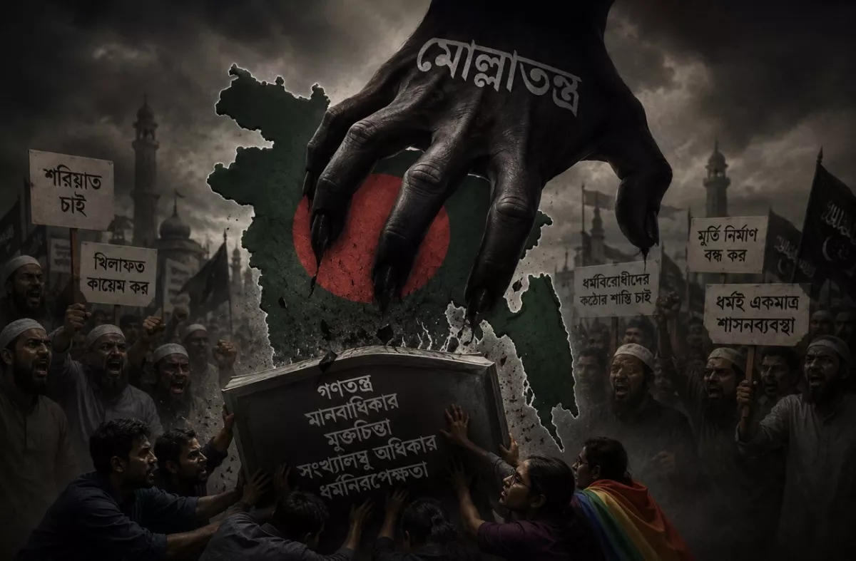 ধর্মীয় ফ্যাসিজম ও উগ্রবাদের কালো ছায়ায় ডুবছে বাংলাদেশ:বাড়ছে ভিন্নমত ও স্বাধীনতার সংকট